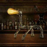 复古工业装饰小狗水管工作台灯创意个性餐厅美式酒吧台咖啡厅台灯