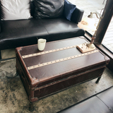 正品漫咖啡家具 桌椅 休闲 古董 皮箱 复古皮茶几