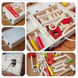 儿童修理工具箱 木质拆装螺丝螺母组合 男孩子过家家 益智玩具
