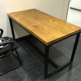 桌椅美式实木餐桌椅组合小户型复古创意办公桌原木书桌大板个性茶