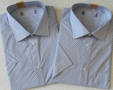 包邮商务男式夏装衬衫短袖斜条纹剪标半袖衬衣
