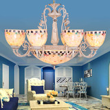 田园风格吊灯地中海贝壳蒂凡尼灯具客厅卧室欧式餐厅复古大气灯饰