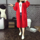 2016新款春装韩版双面羊绒开衫女修身中长款加厚毛衣外套大衣