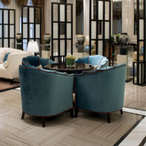 售楼处洽谈桌椅组合 欧式新古典沙发椅 酒店影楼会所大厅接待桌椅