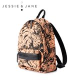 【聚】JESSIE&JANE及简2016双肩包印花帆布包1027女休闲背包