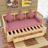 新款两用实木沙发床可折叠小户型1.8米1.5米多功能储物宜家双人床