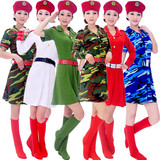 女性迷彩服演出服舞蹈服女装裙表演服海军服合唱中老年女民族服装