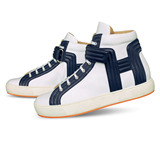 Hermes/爱马仕 男士高帮运动鞋 小牛皮 双色 标志H152412ZH6Y420