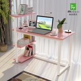 特价创意钢木电脑桌台式桌带书架 家用办公桌写字台简易简约书桌
