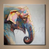现代简约纯手绘家居印象派欧式大象装饰画正品抽象画餐厅走廊挂画