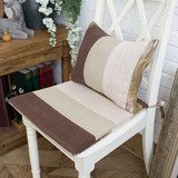 美式乡村复古做旧宽条纹弹力靠背加厚餐椅垫椅套坐垫椅垫可定制