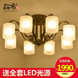 新中式吊灯全铜客厅吊灯卧室餐厅灯仿古现代简约美式灯饰玻璃灯具