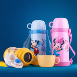 迪士尼儿童保温杯男米奇不锈钢带吸管宝宝水壶便携女小学生水杯子