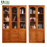 实木书柜书架书橱玻璃门带门书房家具自由组合2 3门三门特价