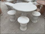 汉白玉石桌石凳庭院石圆桌户外园林石桌子石凳子仿古石雕桌椅ZD02