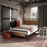 创意美式乡村loft复古铁床架1.8米 卧室铁艺实木双人床简约儿童床