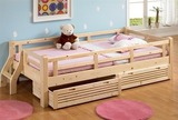 特价实木儿童床婴儿床围栏带楼梯踏步带护栏抽屉床单人床双人床