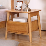 日式纯全实木床头柜橡木卧室家具储物柜环保北欧风格