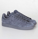 英国代购正品直邮 Adidas StanSmith灰色翻毛皮尾成人板鞋S75108