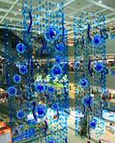 夏季绿色花球布置 商场中庭装饰 天井吊饰 4S汽车展厅装饰蓝色
