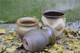 手工粗陶陶罐坛子花器花瓶花盆紫砂土陶做旧仿古出土