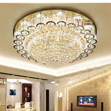 新款高档客厅灯吸顶水晶灯LED圆形S金色大气厅灯主卧室 房间灯具