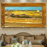 客厅欧式梵高手绘油画抽象风景 丰收田园 装饰画卧室挂画世界名画