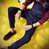 2015秋冬新款韩版男士牛仔裤哈伦背带裤青少年个性时髦吊带裤潮裤
