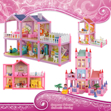 儿童过家家别墅玩具套装宝宝芭比娃娃屋女孩家庭组合益智拼装房子