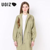 UGIZ韩国春夏季时尚休闲中长款女式收腰风衣外套UBFY600A专柜正品
