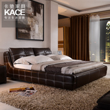 KACE皮床双人床 真皮床婚床储物气动床送货 软床1.8米