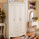 欧式衣柜 衣橱法式板式家具卧室木质组装三门四门实木大衣柜子