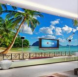 3D海景 风景大型壁画地中海风格卧室客厅沙发电视背景壁纸墙纸