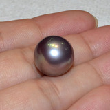 13-14mm顶级强光无瑕疵正圆天然淡水爱迪生裸珠珍贵稀少紫罗兰色