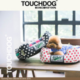 2015款Touchdog秋冬波点格子窝垫 宠物狗窝 泰迪比熊狗窝