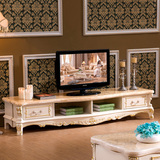 欧式电视柜茶几组合大理石面实木雕花客厅美式地柜2米1.8米2.4米