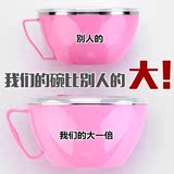 泡面碗带盖大号学生不锈钢碗家用创意日式泡面杯饭盒汤面碗筷套装