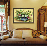 新款百合花十字绣卧室温馨客厅田园花草系列植物花卉餐厅大幅印花