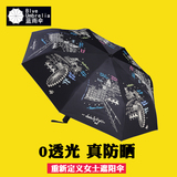 蓝雨伞太阳伞黑胶防紫外线折叠超轻日本创意自动伞遮阳伞超强防晒