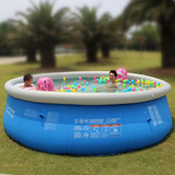 超大型宝宝游泳池4-8人大号圆形家庭儿童成人游泳池 加厚加高水池