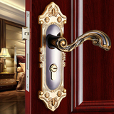 十大名锁【帝豪】欧式卧室内实木房门锁具象牙白琥珀青红黄古铜芯