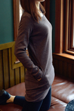 韩国代购东大门进口 加厚女装 2015新款长袖纯色打底衫连衣裙 T恤
