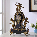 欧式陶瓷镶嵌纯铜座钟摆件 样板房别墅客厅高档摆设软装工艺装饰
