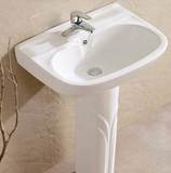 小卫生间简易立柱陶瓷洗手盆厕所阳台一体落地立式洗脸台上面盆