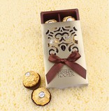 DIY手工巧克力包装盒 费列罗巧克力礼盒6颗装金色浮雕镂空喜糖盒