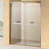 钢化玻璃淋浴房一字双活动浴室玻璃隔断屏风可定制各种尺