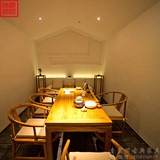 现代新中式禅意茶桌老榆木免漆家具仿古茶台功夫茶艺桌椅组合特价
