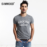 Simwood简木男装2016春装新款男士印花短袖T恤潮男修身做旧短T恤