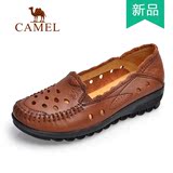 Camel/骆驼女鞋2016夏季新款真皮镂空透气休闲妈妈鞋子A162312029