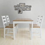 实木一桌四椅北欧风格白色简约小户型松木餐桌椅组合餐厅4人家具